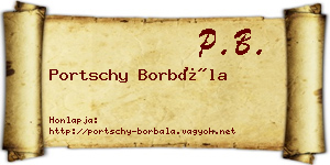 Portschy Borbála névjegykártya